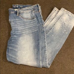 Ava & Viv distressed acid washed jeggings.